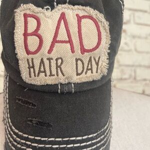 Black Distressed Cap with Embroidered Patch